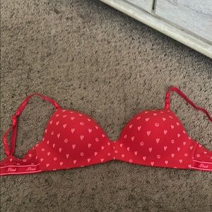 PINK Victoria's Secret Heart Print Wear Everywhere Wireless Lightly Lined Bra